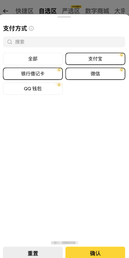 支付方式展示页面