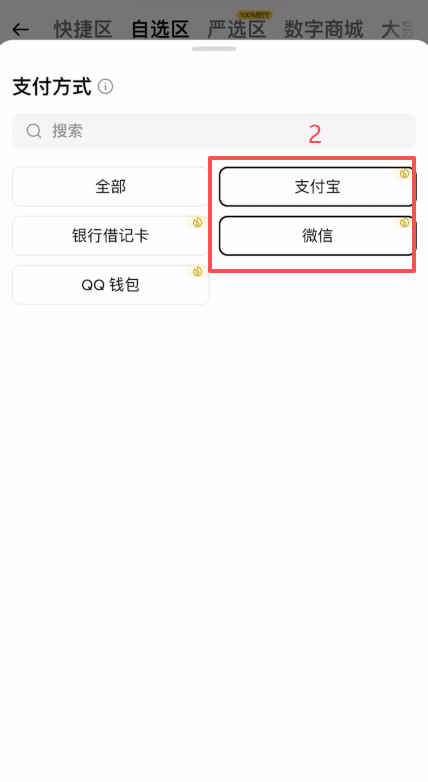 支付方式选择页面