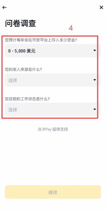[币安Bpay服务申请界面]