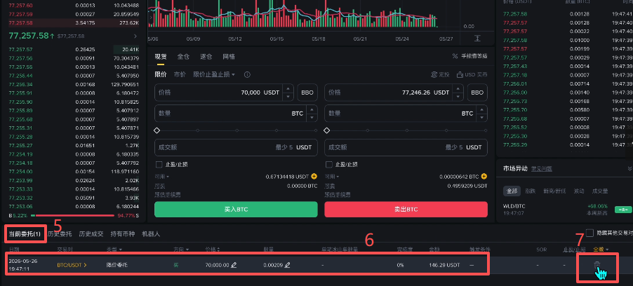 限价买入页面