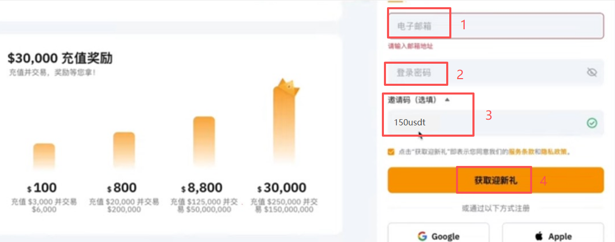 Bybit注册页面界面