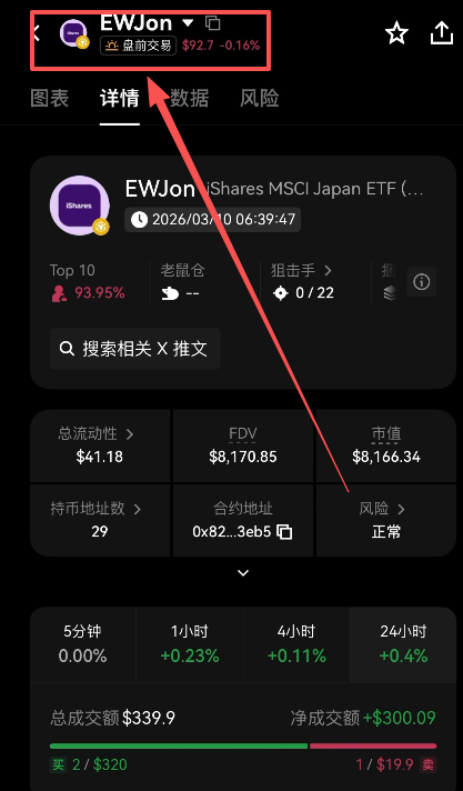 [EWJ代币详情和交易状态]