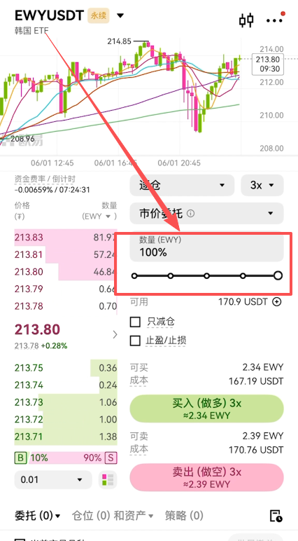 [仓位数量滑块设置]