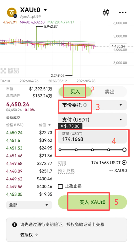 [DEX市价委托交易界面]