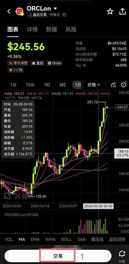 DEX交易下单界面