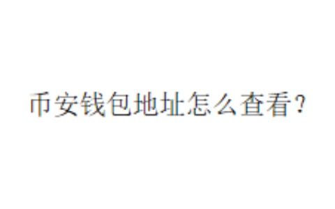 币安钱包地址怎么查看？