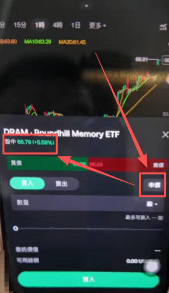 只能市价交易界面