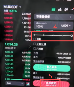 永续合约做空界面