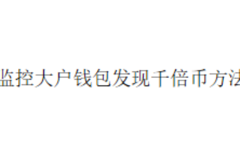 监控大户钱包发现千倍币方法