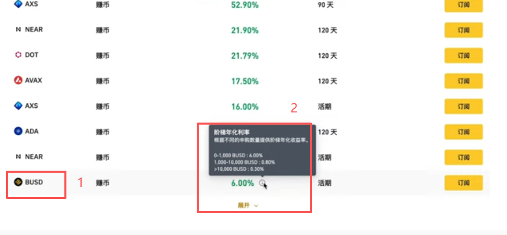 币安保本型理财产品列表及年化利率