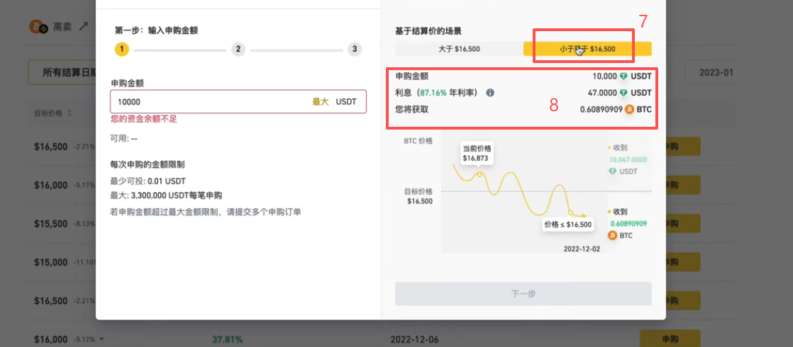 币安双币投资低买结算场景计算器