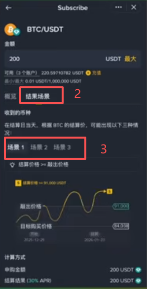币安折价买币三种结算场景说明界面