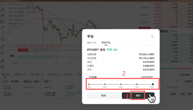 平仓操作页面