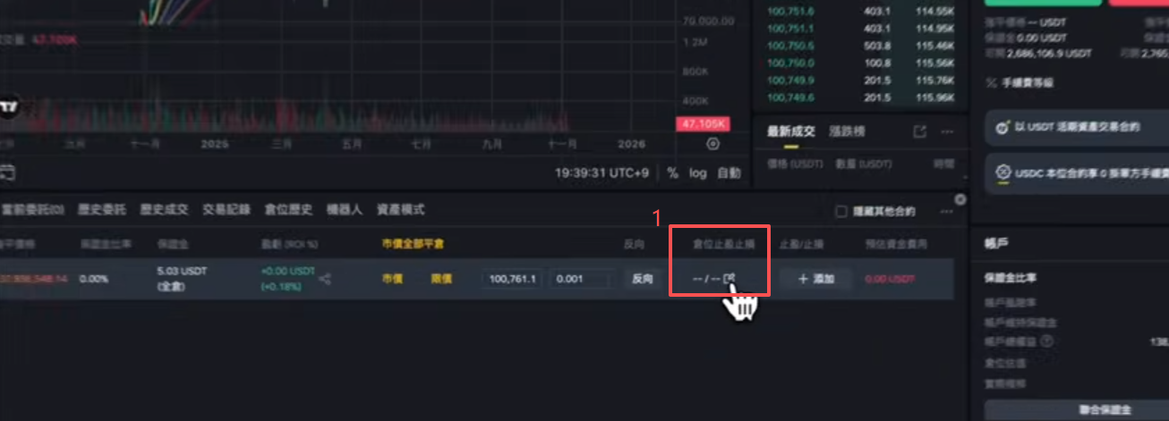 添加止盈止损页面