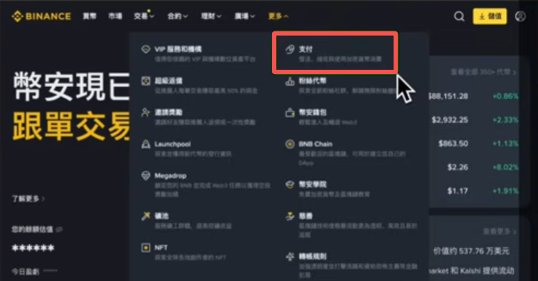 Binance Pay电脑版和手机版页面