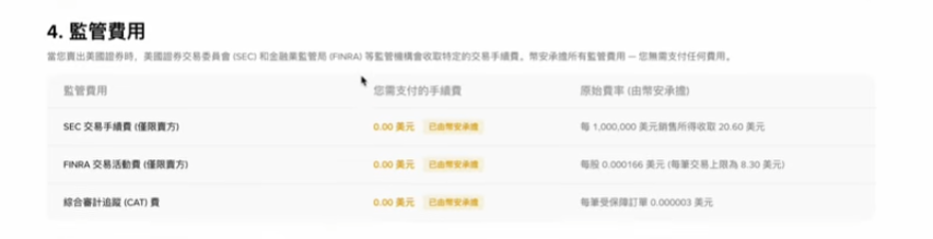 币安美股官方收费标准页面