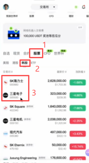 Gate APP首页股票板块入口