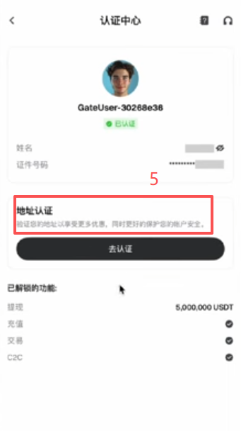 Gate身份认证证件选择界面