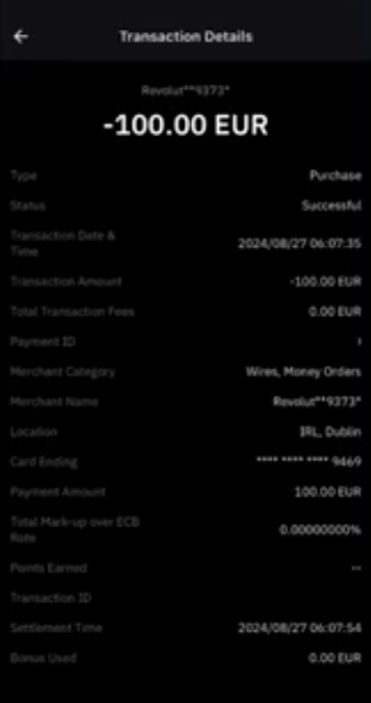 具体到账信息详情页面