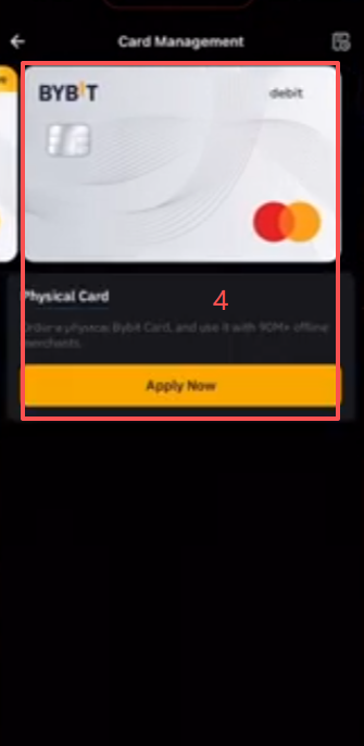 Bybit Card首页管理界面冻结和设置按钮