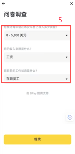 币安BPay申请和SWIFT收款账户信息界面
