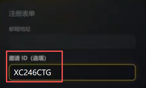 手动输入邀请码页面
