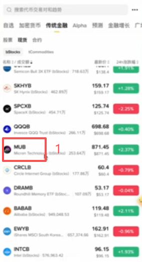 MUB美光bStock买入下单界面