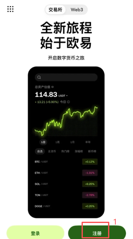 OKX注册信息填写页面