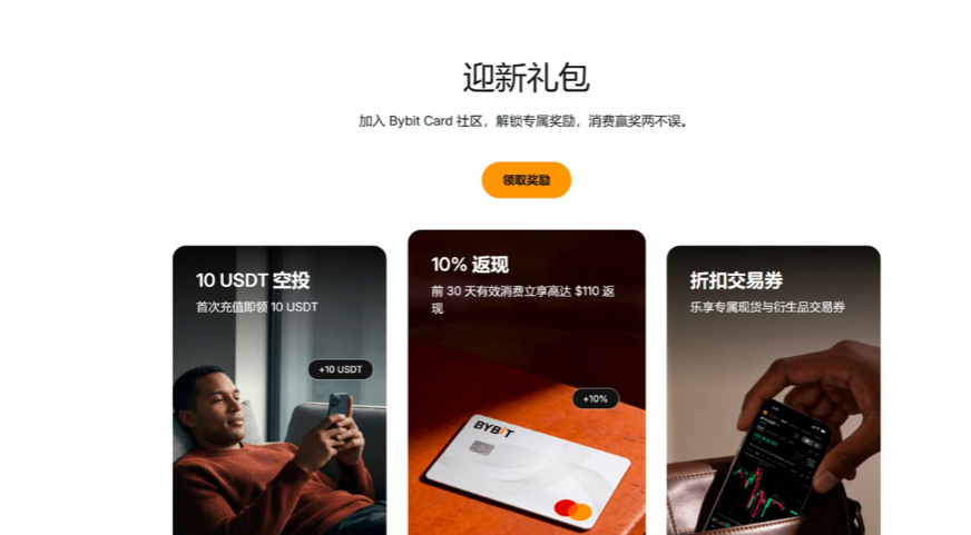 Bybit Card消费等级与返现比例说明页面