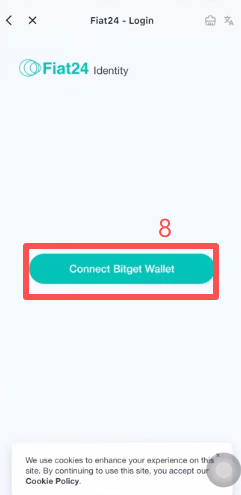 Bitget钱包开卡注册Fiat24银行选项页面