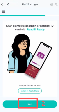 ReadID APP护照NFC读取操作界面