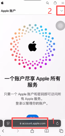Safari浏览器登录Apple ID管理页面界面