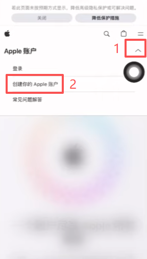 Apple ID创建账户信息填写表单