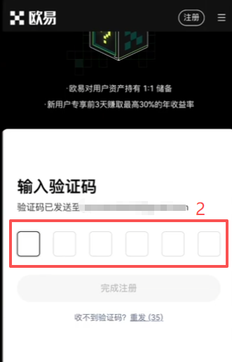 欧易官网邮箱注册填写界面