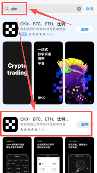 Appstore搜索欧易界面