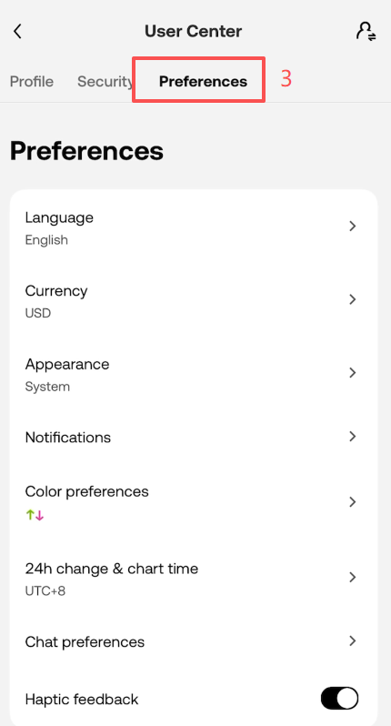 欧易App首页左上角点阵入口