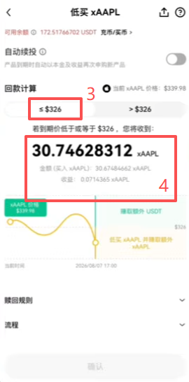苹果低买申购页面填写金额后的计算器结果