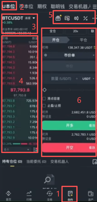 币安合约界面介绍