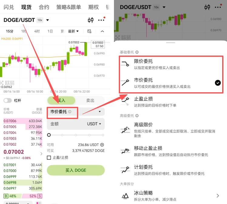 委托类型选择页面