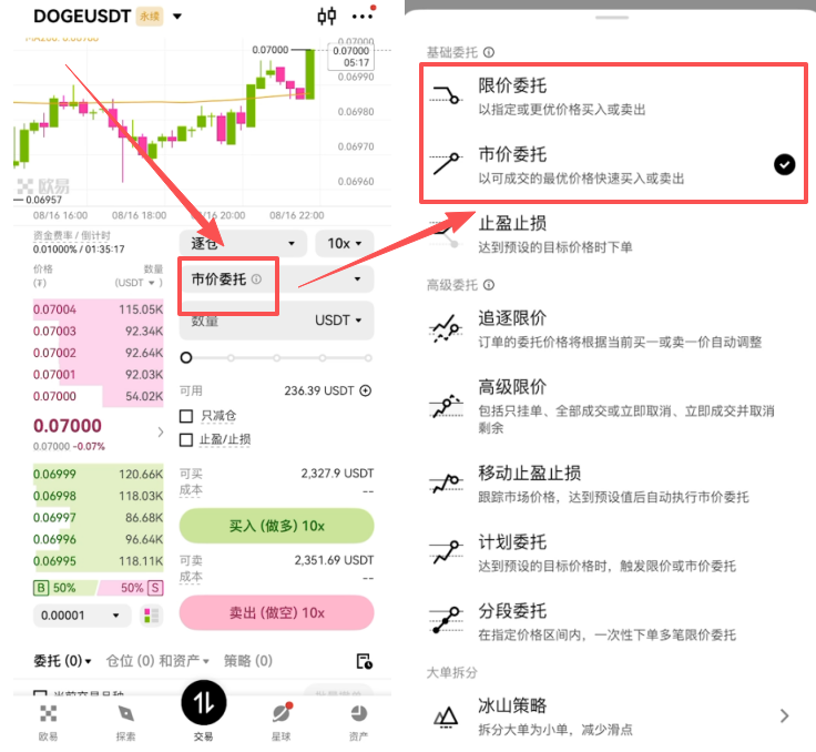 委托方式选择页面