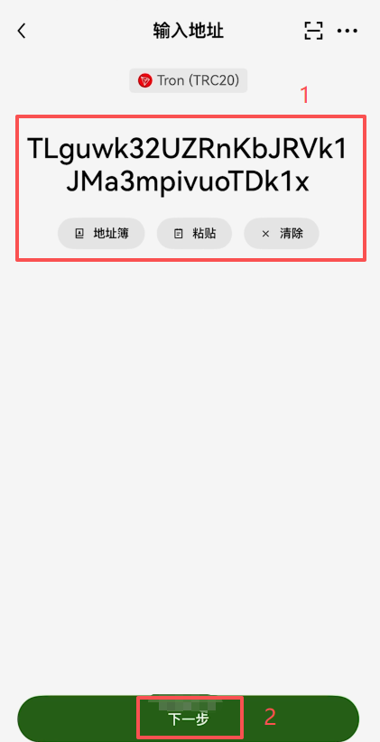 欧易提币地址输入框与数量填写界面