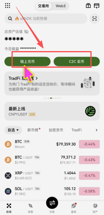 入金方式选择页面
