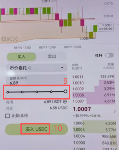 Bitget Wallet链上收款USDC地址界面