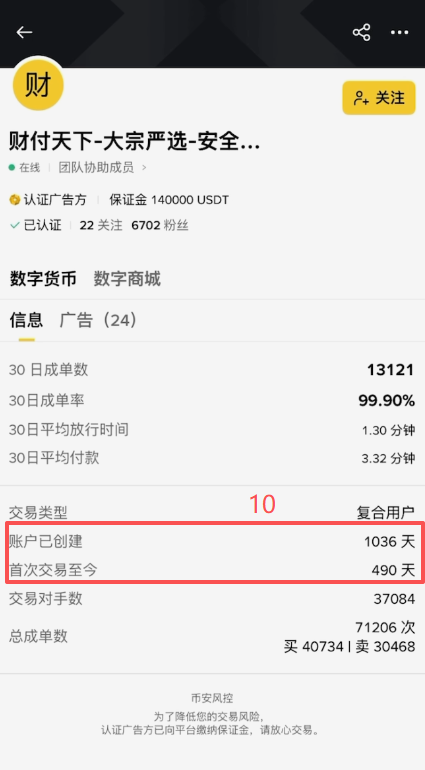 币安严选区卖出USDT商家列表界面