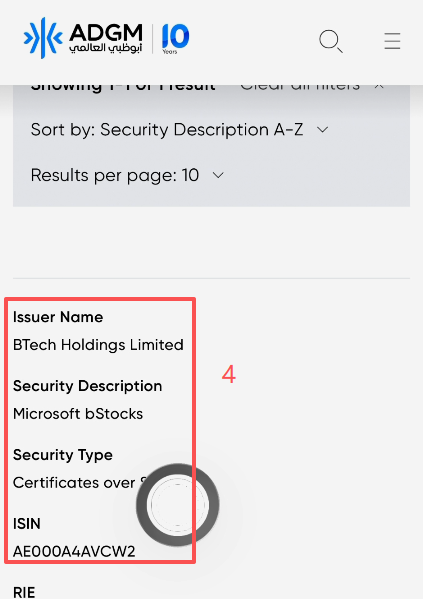 Bstocks落地页监管查询MSFTB结果