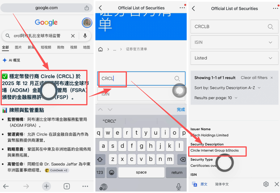 Bstocks落地页搜索CRCL结果