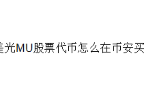 美光MU股票代币怎么在币安买？