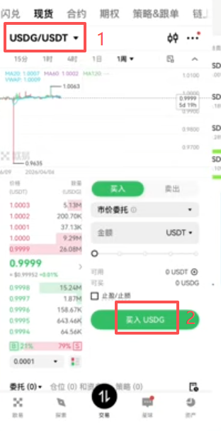 欧易提现USDG选择Robinhood链界面