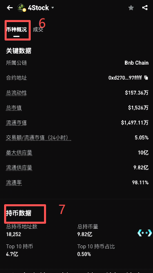 Bitget手机端链上交易代币信息页面