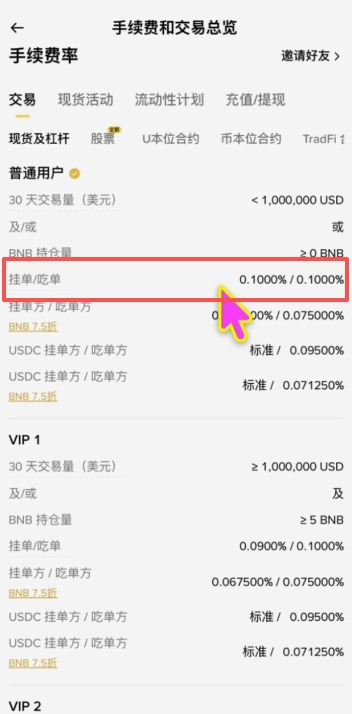 手续费截图页面